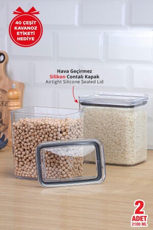 MNZ-خالي القنينة المطبقة للأغذية المعملية مجموعة مستطيلة من 2 OKY-244 - Okyanus Home