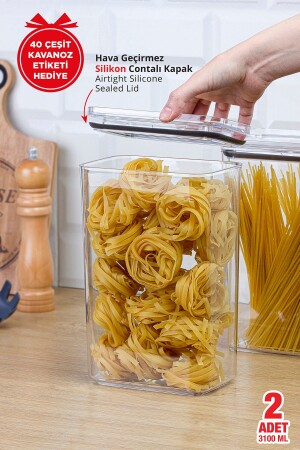 MNZ-خالي القنينة المطبقة للأغذية المعملية مجموعة مستطيلة من 2 OKY-245 - Okyanus Home