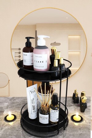 MNZ- حمام التجميل المجوهرات منظمة متعددة الأغراض منظمة 2 مستويات خدمة عرض الصندوق العلاج حامل الأسود PRA-7668108-0755 - Sas Haus