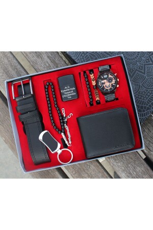 ساعة رجال من نوع MNZ 2 سوار محفظة خفيفة حزام الزهرة مفتاح عيد ميلاد ذكرى حفل الزفاف sd552 - saatistasyonu