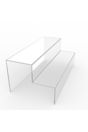 التصميم الخاص من MNZ - شكل كعب كعب كعب كعب كعب كعب كعب كعب كعب المجوهرات منظمة 2 مستوى سلم Stand (TRANSPARENT 30CM) - TREND