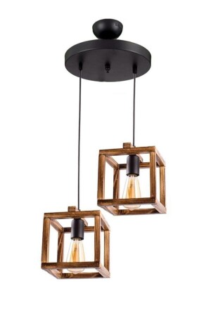 MNZ- مربع طلاء 2 قطعة شمعة خشبية TYC00437038889 - Zuhal Aydınlatma