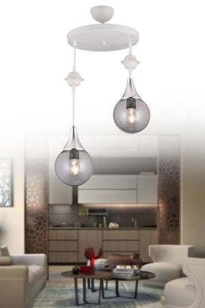 المصابيح المعلقة MNZ - صناديق المصابيح الأبيض 2 قطع مدخنة الكرة الأرضية الزجاج الكروم فاخر الشنابل TYC00741178834 - Kraliçe