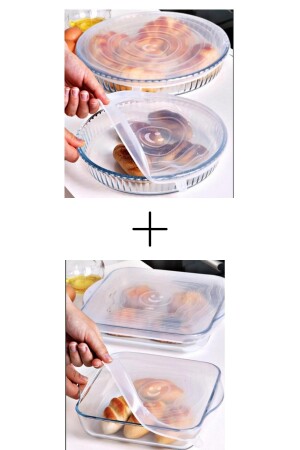 MNZ-سليكون 2 أحجام مربع ودورة غطاء وعاء الخبز - الممددات لتحفظ الطازجة TYC00761271228 - Kitchen Design Lab