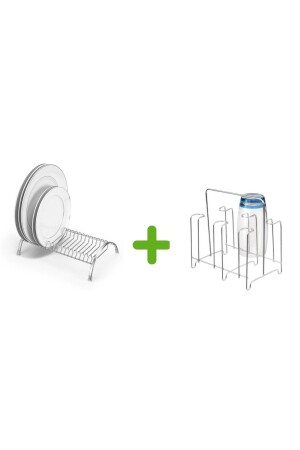 MNZ-بلاط و زجاج جفاف رف رف الأطباق مجموعة 2 قطع ZF166A - Bosphorus