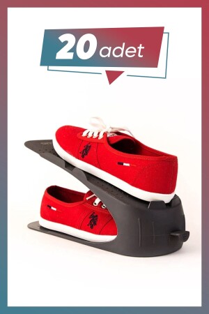 MNZ-جودة 20 قطعة أحذية سوداء رامب - منظمة الأحذية 20 قطعة - Nar Züccaciye