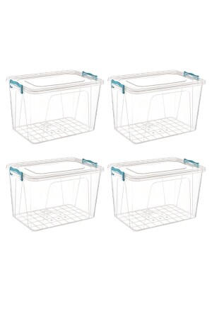 حاوية تخزين من بلاستيك MNZ مع غطاء القفل تخزين وحماية حاوية 20 لتر 4 قطع صندوق تخزين 234567 - Genel Markalar