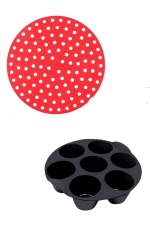 مخزن سليكون MNZ-® ومطحنة طائرات حوله مخزن مخزن 20 سم حمراء و 7 عينات حاوية كعكة طائرات طائرات PRA-8321 - Buffer