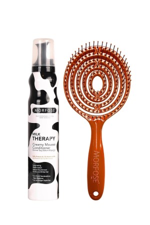 فرشاة الشعر المبيض MNZ + علاج الحليب الشعر موسي 200 مل - Morfose