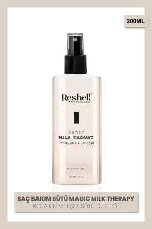 MNZ- الشعر العناية الحليب العلاج السحري الحليب الكولاجين وحليب الحمار دعم 200 مل - Reshell