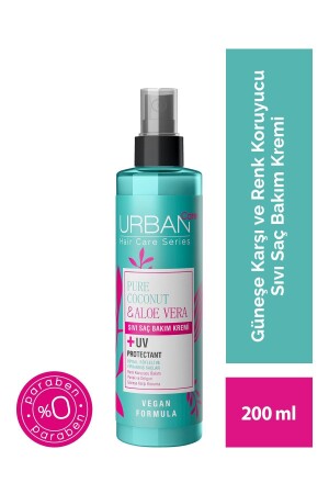 MNZ- نخل نخل نقي& الاويه فيرا لون حماية كريم رعاية الشعر السائل للشعر الملوّن - نباتات النباتي 200 مل - Urban Care