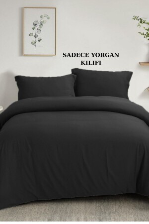 ملون من الصلبة من الـ MNZ - غطاء ملابس مزدوجة 200x220 أسود HYRGNKLFCIFT - HOMENUP