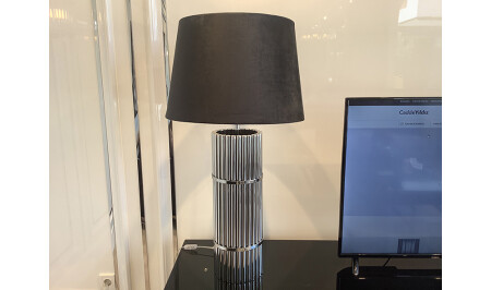 مُظلة مصباح من الفضة من طراز MNZ مع قبعة سوداء - 20229 - Cadde Yıldız