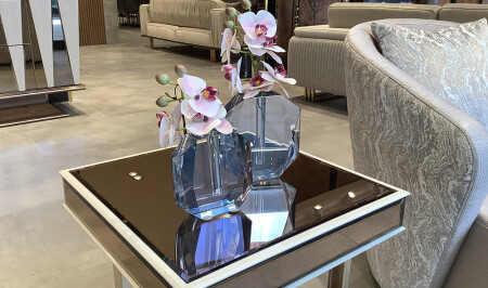 كائن من الزجاج من MNZ مع زهور مزدوجة - 20339 - Cadde Yıldız