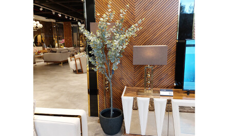 MNZ - حجم كبير حاوية زهرة سوداء مع الزهور - 20397 - Cadde Yıldız