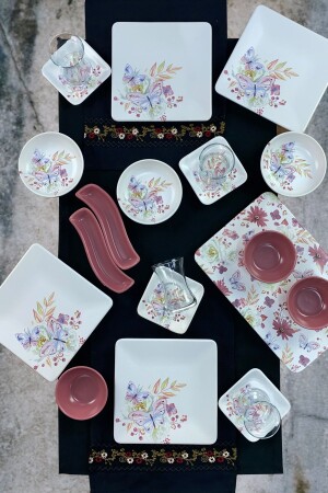 مجموعة إفطار الربيع من طراز MNZ 21 قطعة لـ 4 أشخاص BNRK001 - Keramika