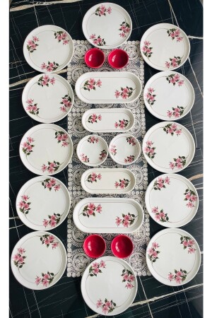 MNZ-الثلج زهرة 22 قطعة الإفطار مجموعة ل 12 شخص - Venüs Home Decoration