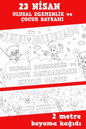 MNZ- 23 أبريل يوم الأطفال ورقة نشاطات التلوين الممتعة - 2 متر - Sim Tasarım