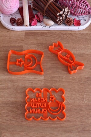 MNZ - سعيد 23 أبريل العلم التركي عيد ميلاد سعيد الحلوى مجموعة من 3 قمامة الكوكي - Maflen