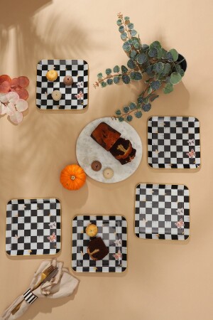 طقم خدمة مربع من طراز MNZ 23 سم 6 قطع طقم خدمة مربع من طراز MNZ - GÜRCÜGLASS