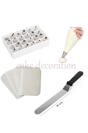 كيس كريم MNZ - مجموعة حاملة 24 قطعة - مجموعة حفرة 4 قطعة - مجموعة كيك كيك كريم كيس حاملة 24 قطعة - حفرة 15 سم - SANBON