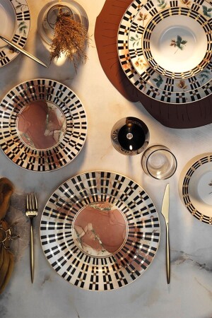 كاليبسو من العظام من MNZ 24 قطعة عشاء مجموعة 6 أشخاص 12407 BNKL24Y2A43012407 - Kütahya Porselen