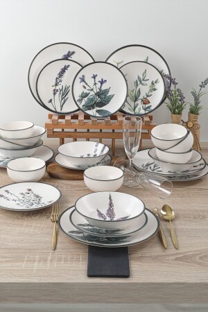 مجموعة الطعام من حديقة الأزهار من MNZ 24 قطعة لـ 6 أشخاص 18938 -39-40-41-42-43-68 TY140524F022A29DM00MAET600 - Keramika