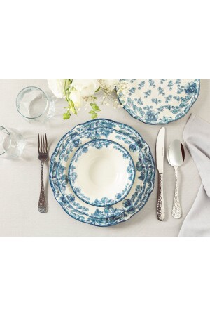 مجموعة عشاء من الفورسلين مكثفة من طراز MNZ 24 قطعة لـ 6 أشخاص - English Home