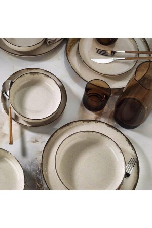 طابع (MNZ) 24 قطعة طعام وجبة عشاء مجموعة (Cinnamon PRL24Y2370P02) - PEARL