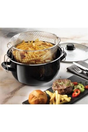 مقبض زجاجي من اسم MNZ بطاطس فلفل صوص زوكيني البيضة الطهية الخزنة 24 سم MABEYNFRITOPOTTENRE - Mabeyn