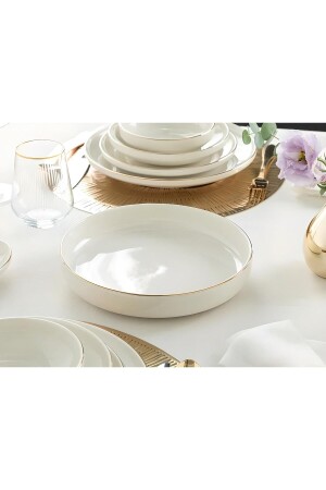 كريم الذهب الحديث من MNZ 24 سم برتقال سلطة القهوة عرض لوحة الخدمة PDMD24SK520 - porselenden