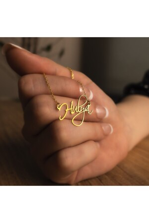 MNZ-الرقبة الفضية ذات الاسم المكتوب باليد 24120000001141 - Indigo Takı