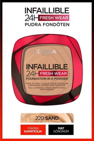 MNZ- لا يمكن أخطاء 24h مسحوق النسيج الطازج 220 الرمل - L'oreal Paris