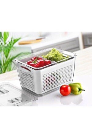 منظمة الثلاجة ذات تكييف الهواء MNZ و حاوية تخزين مع شقة تصفية 2.5 ليتار لون أبيض شراء1 - Lossa