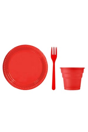 مجموعة من الشوكات من الزجاج من الصفائح الحمراء من MNZ 25 كمبيوترات مستديرة 22 سم PNK-099 - Pink Party Concept