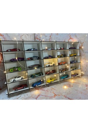 رف السيارة من الخشب من MNZ 25 قطعة لون أبيض (مناسبة للطاقات الحارة والسيارات المكروسات) - Refason Desing