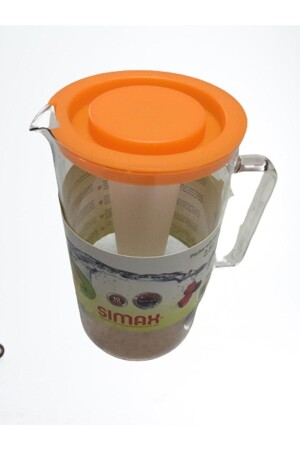 جرة زجاجية مقاومة للحرارة من MNZ مع صندوق ثلج أسود 2.5 ليتمرتق غطاء جرة ثلجية مع غطاء برتقال - Simax