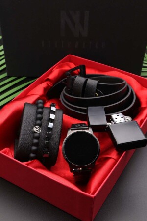 ساعة معصم أسود MNZ، وشمس زيبو خفيف و حجر الهيماتيت سوار الرجال مجموعة 2510trend49 - Northwatch