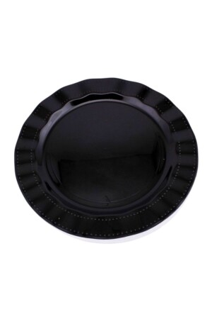 MNZ-البلاستيك الصفحة الصلبة فخمة 26 سم (6 قطع) اللون الأسود - Kristal