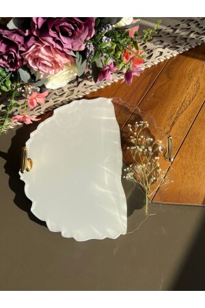 MNZ-الزهور المجففة الحقيقية الموجة الموجية النمط الوعد الالتزام العريس صندوقا إيبوكسي لثنين - 26 سم 699 - Sultan Tasarım