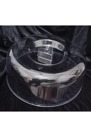 غطاء عبوة زجاجية شفافة من MNZ للوحة الكعك 26 سم مقاومة للكسر من البلاستيك - Abnturk