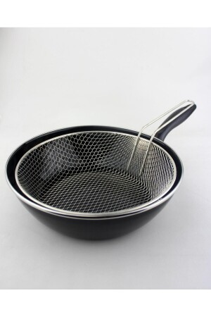 MNZ-مقبلة واحدة سميكة الميكانيكة الحجم الكبير التطبخ وعاء الخشب وعاء 26 سم - ALBETTO