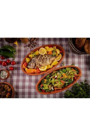 كاسيرول من الطين MNZ مع زجاج داخل 27 سم قوارب طوالي كاسيرول بان مجموعة - 2 Li 27cmoval - HerşeyTopraktan