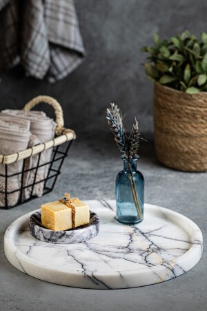 سلة من الرخام MNZ 28 سم DCMT1 - Demy Craft