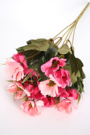 (MNZ) - (مصنوعة خريفية) - (مجموعة من أشجار الشمس 28 سم (فوكسيا الوردية) - Yapay Çiçek Deposu