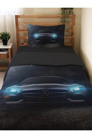 MNZ-مزدوج الجانب رياضي سيارة نمط مطبوعة واحدة غطاء غطاء مجموعة سوداء 29478 - Evmila