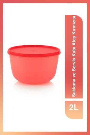 MNZ - حاوية تخزين وخدمة 2L الحريق الأحمر 11165671 - Tupperware