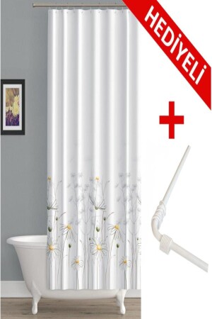 MNZ-جناح مزدوج 2x120x200 معلق و الحمام الستائر BPDAISY-120X200-H - Prado