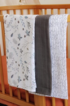 MNZ-- مجموعة من 3 غطاءات موسلين - 100% من القطن الطبيعي - انتراكيت CRMS-01 - candyron