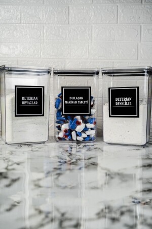 MNZ- ديتيرجنت أبيض ديتيرجنت ملونات غسيل الأطباق لعبة غسيل الأطباق مجموعة من 3 2900 مل حاوية تخزين 258745 - kalitebudur34